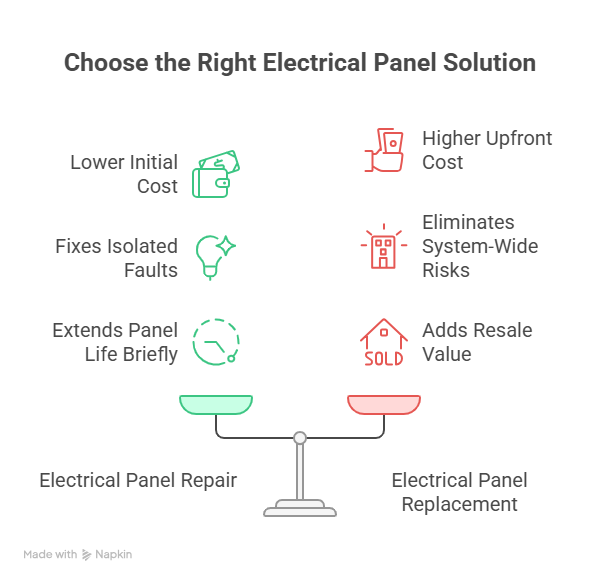 Electrical Panel Repair vs. Replacement: Side-by-Side Comparison