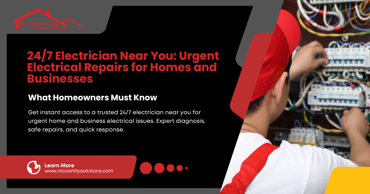 24/7 Electrician Near You: Urgent Electrical Repairs for Homes and Businesses