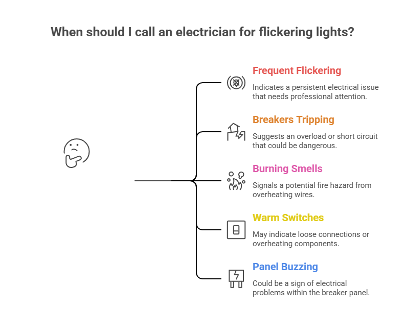 When to Call an Electrician for Flickering Lights